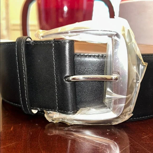 💜Alexander McQueen Black Leather Belt with Silver Buckle - Picture 4 of 4